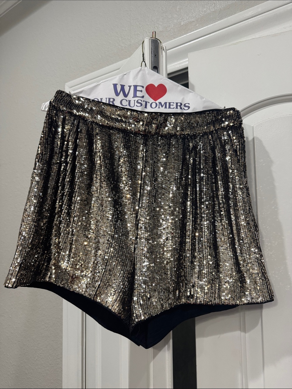 Express Gold Sequin High-Waist Women’s Shorts